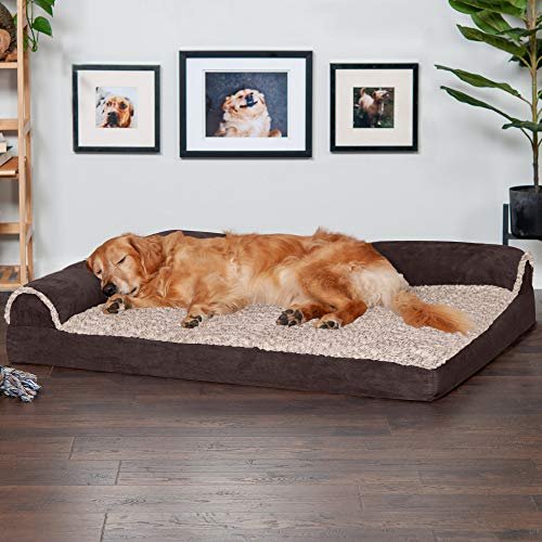 Furhaven Orthopedic Jumbo Dog Bed, Washable Bolster, Plush Suede, XL - Image 3