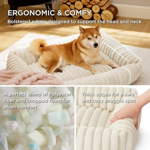Bedsure Orthopedic Dog Bed for Large Dogs - Washable, Fleece, 36"x27" - Image 2