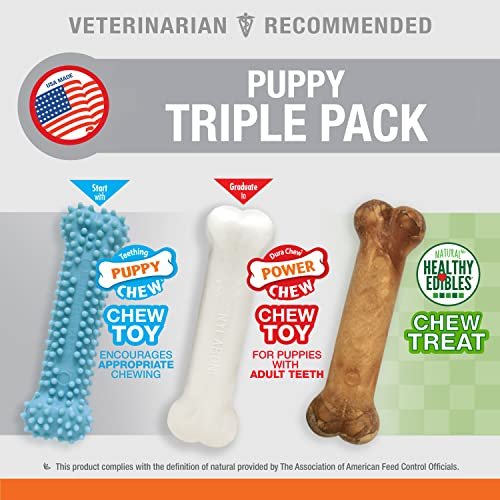 Nylabone Puppy Chew Toy & Treat Pack – Teething Relief & Flavor Fun - Image 3