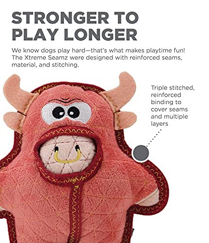 Outward Hound Xtreme Seamz Tough Plush Dog Toy with Squeaker - Image 4