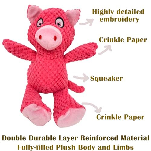 Jalousie Tough Squeaky Dog Toys - 5 Pack for Aggressive Chewers - Image 2