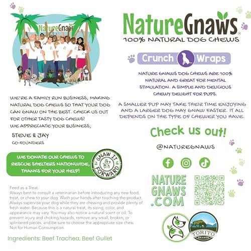 Nature Gnaws Beef Trachea Chews for Dogs - Long-Lasting Rawhide-Free Treats - Image 5