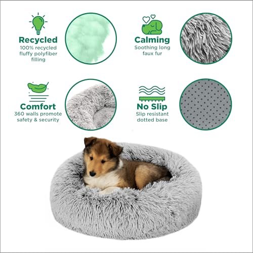 Furhaven Jumbo 45" Calming Donut Dog Bed, Washable Cover, Mist Gray - Image 5