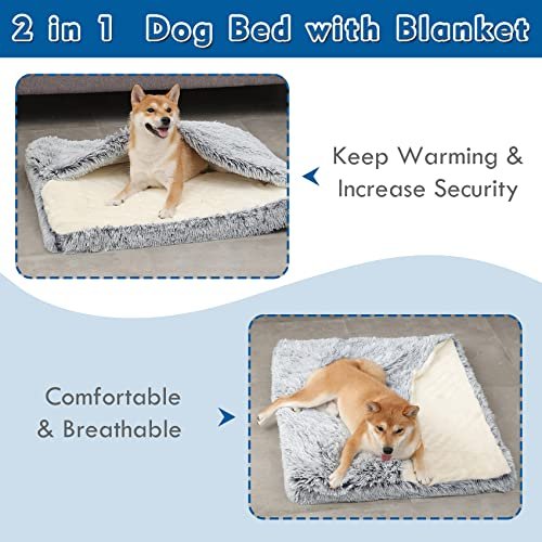 Orthopedic Dog Bed with Hooded Cover – Calming Memory Foam Crate Mat - Image 2
