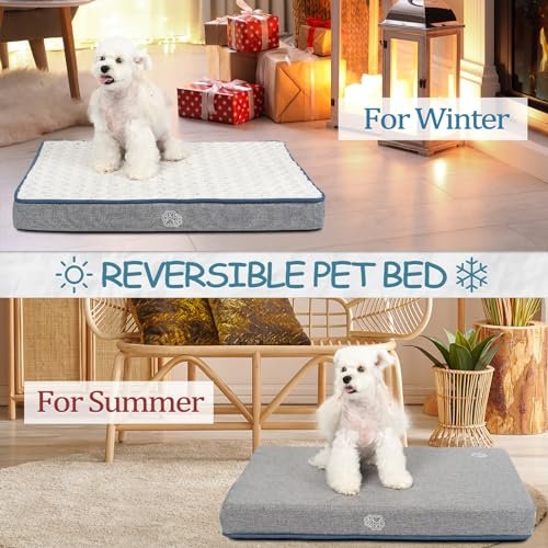 EMPSIGN Reversible Dog Crate Bed Pad with Washable Cover, Grey - Image 3