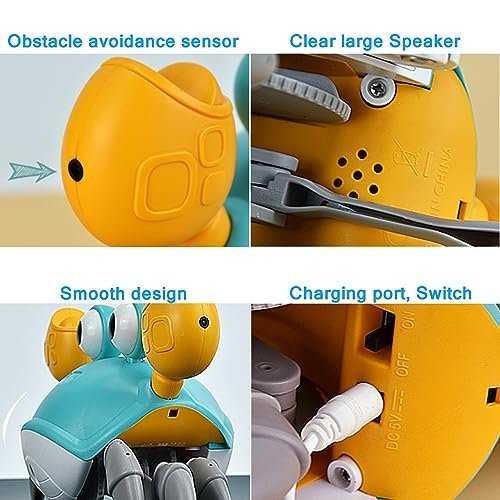 Interactive Crawling Crab Dog Toy with Lights, Music & Obstacle Avoidance - Image 5