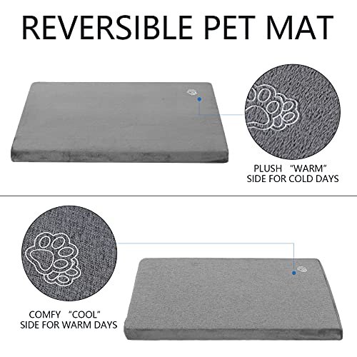 Reversible Dog Crate Bed - Cool & Warm, Waterproof, Washable, Grey - Image 3