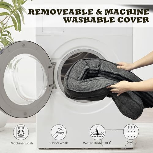 Orthopedic Waterproof Dog Bed with Bolster, Washable Cover, Gray 36" - Image 7