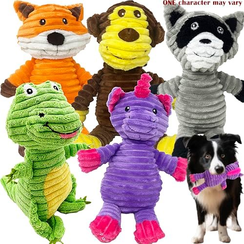 Jalousie 5-Pack Plush Dog Toys with Squeakers for Medium & Large Dogs - Image 2