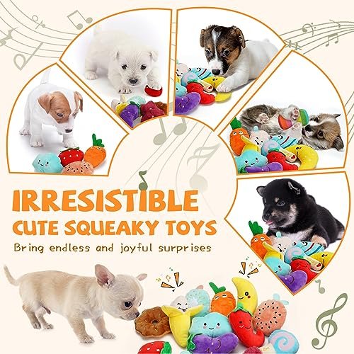 QTwoof 20-Pack Squeaky Plush Dog Toys Set - Cute, Interactive & Fun - Image 6