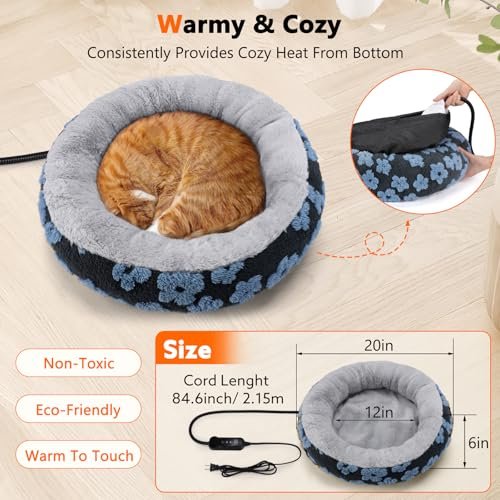 INVENHO Heated Cat Bed - Cozy Donut Warmer with Timer & Temp Control - Image 5