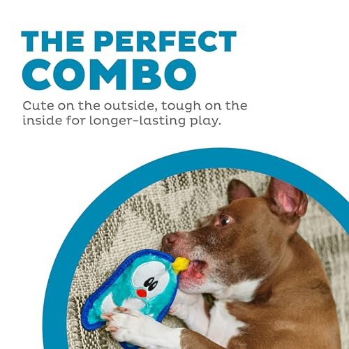 Outward Hound Durable Penguin Dog Toy, Tough Plush, Squeaky, XS Blue - Image 2