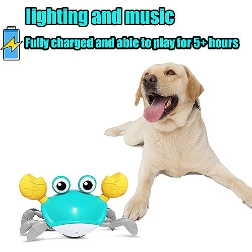 Interactive Crawling Crab Dog Toy with Lights, Music & Obstacle Avoidance - Image 4