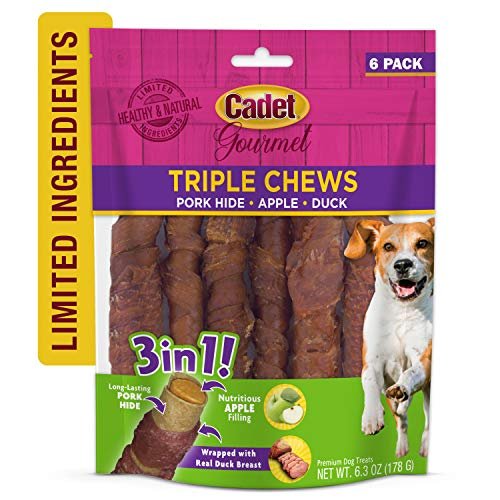 Cadet Triple Chews Dog Treats – Pork Hide, Apple & Duck, 6 Ct - Image 8