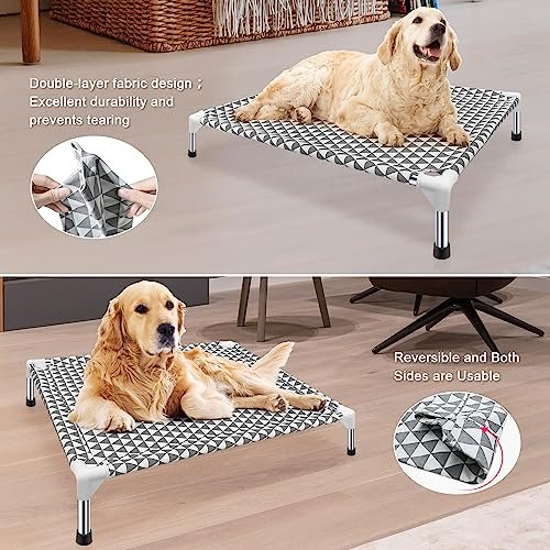 Kuntrust Elevated Outdoor Dog Bed, Breathable Cotton, Non-Slip, 70lbs - Image 3