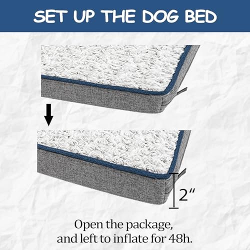 EMPSIGN Reversible Dog Crate Bed Pad with Washable Cover, Grey - Image 8