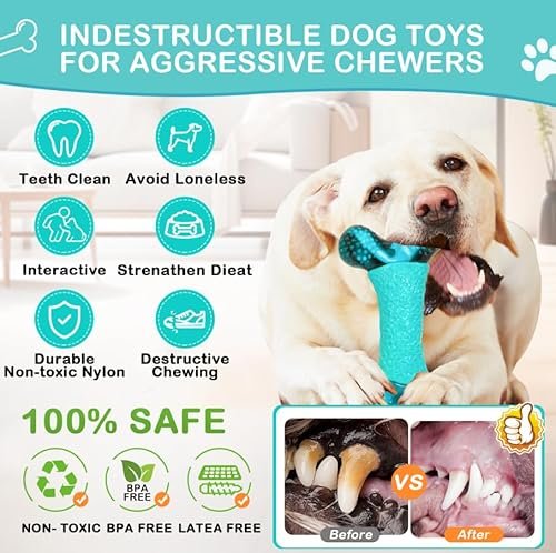 Indestructible Dog Toys for Aggressive Chewers – Durable & Bacon-Flavored - Image 2