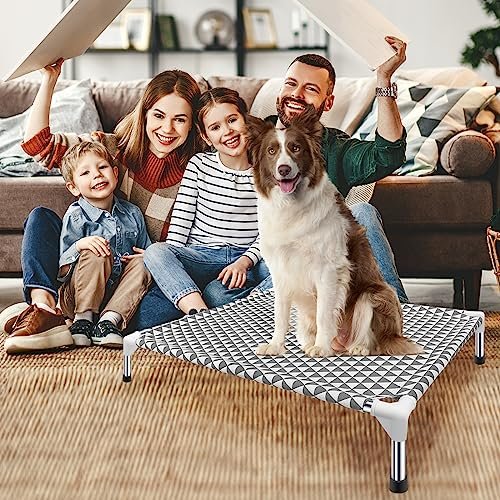 Kuntrust Elevated Outdoor Dog Bed, Breathable Cotton, Non-Slip, 70lbs - Image 8