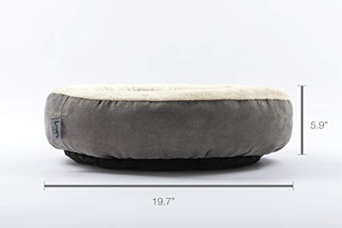 Plush Donut Pet Bed: Cozy 20" Round Cushion for Cats & Small Dogs, Gray - Image 6
