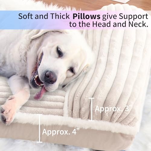 Deluxe Flannel Dog Bed with Pillow – Soft, Washable, Anti-Slip Mat - Image 2
