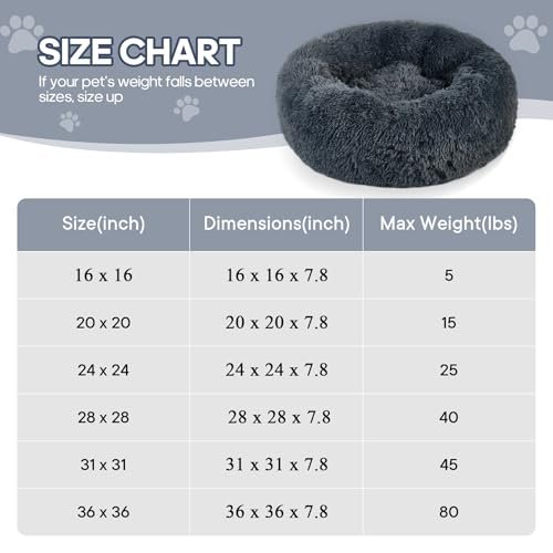 Fluffy Donut Pet Bed: Soft Calming Round Cushion for Small Dogs & Cats - Image 4