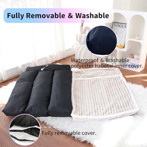 Deluxe Flannel Dog Bed with Pillow – Soft, Washable, Anti-Slip Mat - Image 5