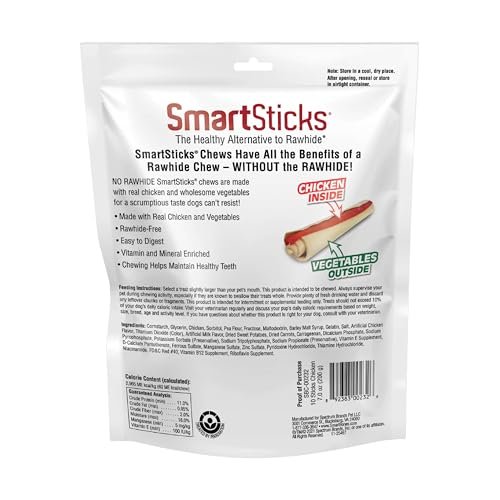 SmartBones SmartSticks Rawhide-Free Dog Chews with Chicken, 10 Pack - Image 2