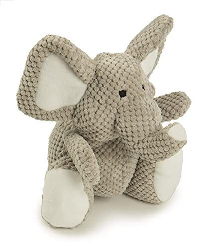 Durable Squeaky Elephant Dog Toy, Chew-Resistant Plush, Large Gray - Image 2
