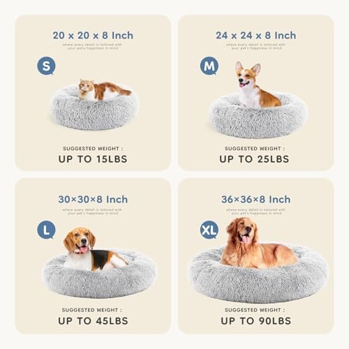 Sweetcrispy Calming Donut Dog and Cat Bed, Fluffy Washable Pet Bed 20" - Image 5