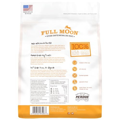 Full Moon Chicken Jerky Dog Treats – Human Grade, Grain Free, 12oz - Image 2