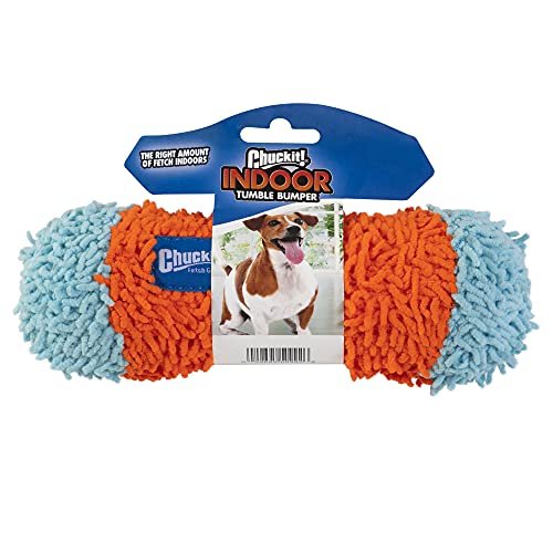 Chuckit! Indoor Fetch Tumble Bumper Dog Toy (8.5 Inch), Orange and Blue