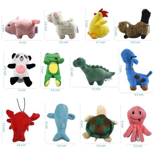 LEGEND SANDY 12-Pack Squeaky Plush Dog Toys for Small Dogs & Puppies - Image 8