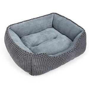 MIXJOY Dog & Cat Bed - Washable Orthopedic Sofa, Rectangle, Anti-Slip Bottom, Multiple Sizes (20'', Grey)