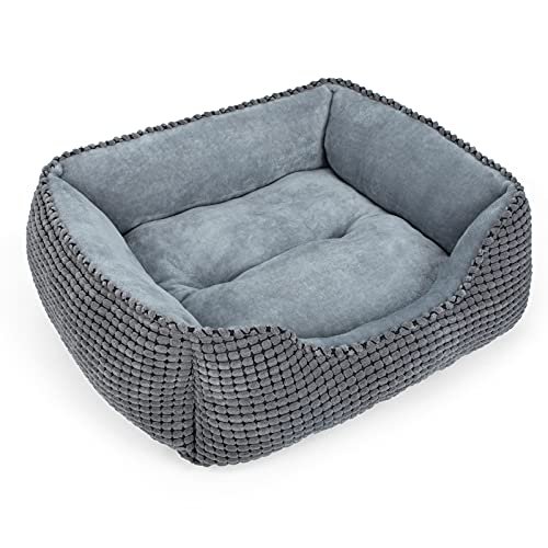 MIXJOY Dog & Cat Bed - Washable Orthopedic Sofa, Rectangle, Anti-Slip Bottom, Multiple Sizes (20'', Grey)