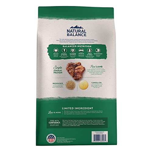Natural Balance Lamb & Brown Rice Adult Dog Food, Healthy Grains, 24 lb - Image 2