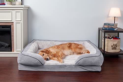 Furhaven Jumbo Cooling Gel Dog Bed with Bolsters, Gray, XL for Large Dogs - Image 4