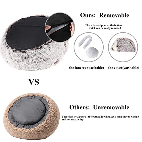 Calming Pet Bed with Hooded Cover – Washable Fluffy Cave for Cats & Dogs - Image 2
