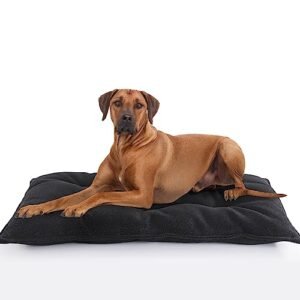 MABOZOO Chew Proof Indestructible Dog Beds for Aggressive Chewers,Durable Dog Crate Pad,Washable Tough Pet Mats for Kennel,Black,XL 28x41 in