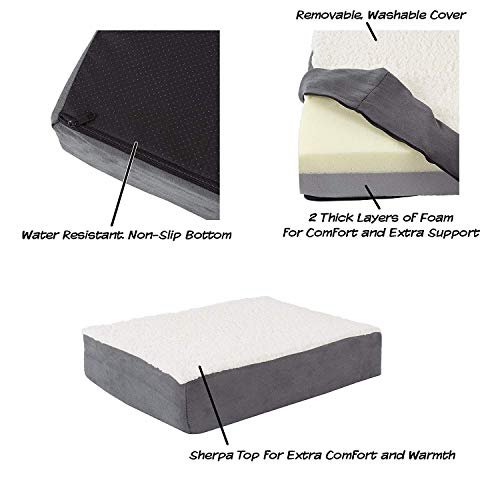 Orthopedic Small Dog Bed Memory Foam Sherpa Crate Mat Comfort 20x15 - Image 5