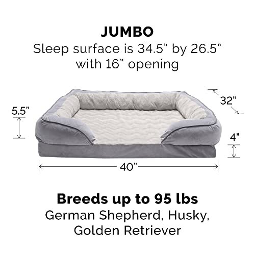 Furhaven Jumbo Cooling Gel Dog Bed with Bolsters, Gray, XL for Large Dogs - Image 3