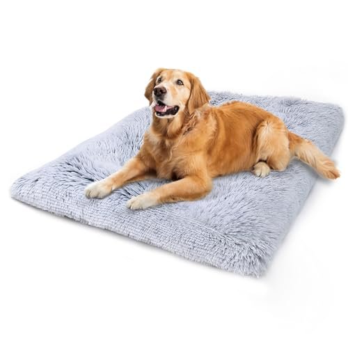 Vonabem 36 Inch Large Dog Bed - Washable, Plush Crate Pad, Non-Slip Grey - Image 7