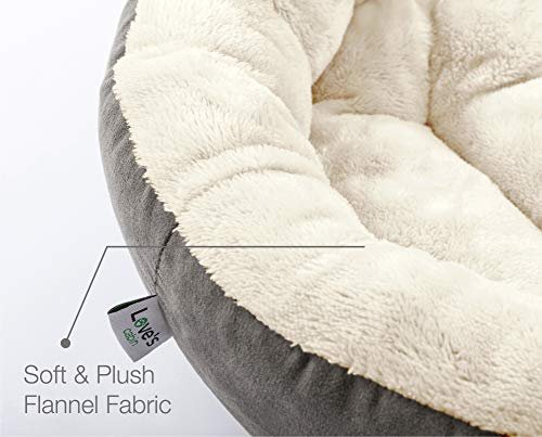 Plush Donut Pet Bed: Cozy 20" Round Cushion for Cats & Small Dogs, Gray - Image 4