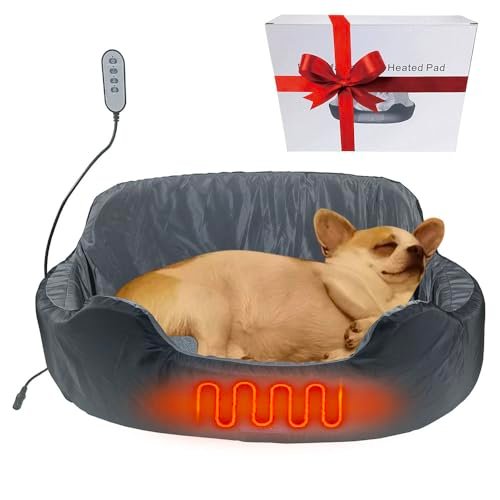 Heated Orthopedic Pet Bed - Reversible, Washable, Non-Slip, Grey - Image 9