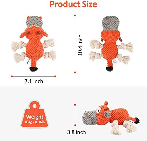 Indestructible Dog Plush Toy for Large Aggressive Chewers with Squeaker - Image 6