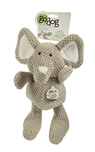 Durable Squeaky Elephant Dog Toy, Chew-Resistant Plush, Large Gray - Image 7