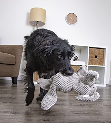 Durable Squeaky Elephant Dog Toy, Chew-Resistant Plush, Large Gray - Image 6