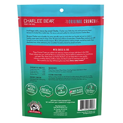 Charlee Bear Cheese & Egg Dog Treats - Low Calorie, 16 oz Bag - Image 2
