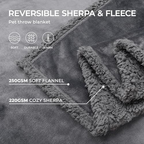 Waterproof Dog Blanket for Furniture, Reversible Sherpa Cover, Small - Image 4