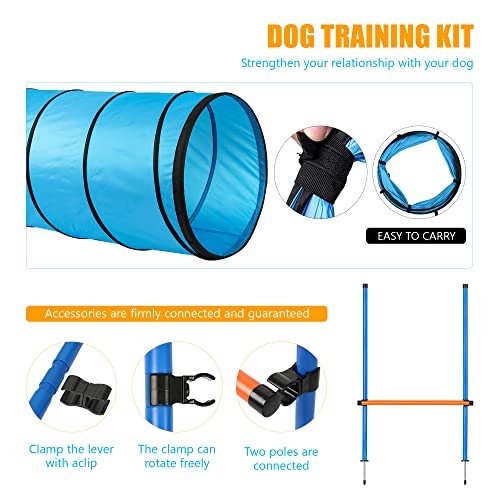 Dog Agility Training Kit with Tunnel, Hurdle, Toys & Carry Bag - Image 3