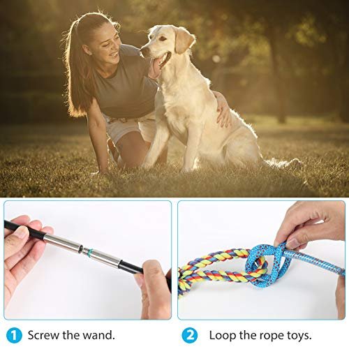 DIBBATU Dog Flirt Pole Tug Toy – Interactive Training & Exercise Wand - Image 6